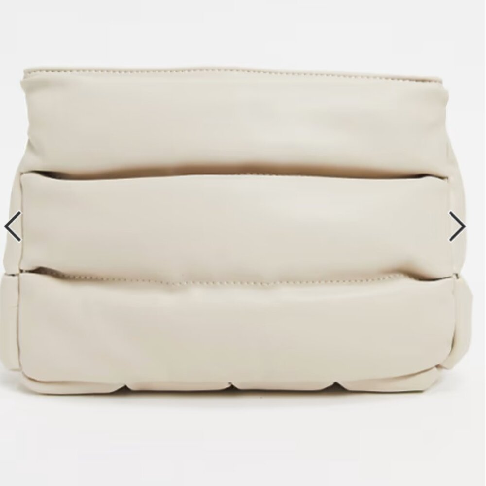 ASOS Clean Clutch Bag In Off-White Quilted Puff